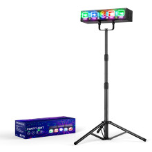 Ehaho 6 in 1 DJ Lights with Stand L2500 | Party Disco Lights for Parties with Sound Activated | RGB & UV Strob Stage Light with DMX Controlle for Par