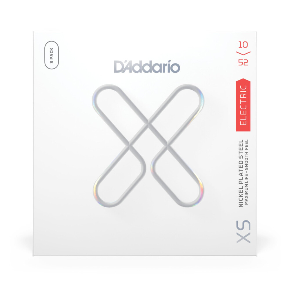 D'Addario Guitar Strings - XS Nickel Coated Electric Guitar Strings - XSE1052-3P - Maximum Life with Smooth Feel & Exceptional Tone - For 6 String Gu