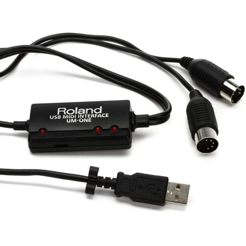 Roland Um-One Mk2 Usb Midi Interface, Usb Bus-Powered, Mac/Pc/Ipad/Apple Ipad Camera Connection Kit Compatible