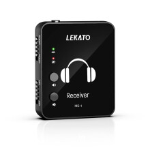 LEKATO MS-1 Wireless in-Ear Monitor Automatic Pairing 2.4GHz Wireless IEM System for Studio, Band Rehearsal, Live Performance (Single Receiver)