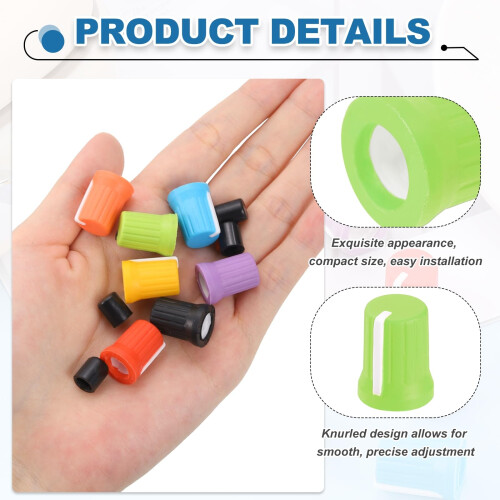 sourcing map 10pcs Potentiometer Knobs,D-Shaft Replacement Rubber Potentiometer Control Knob Replacement Push Rod Cap for DJ Controller Mixer Console 2