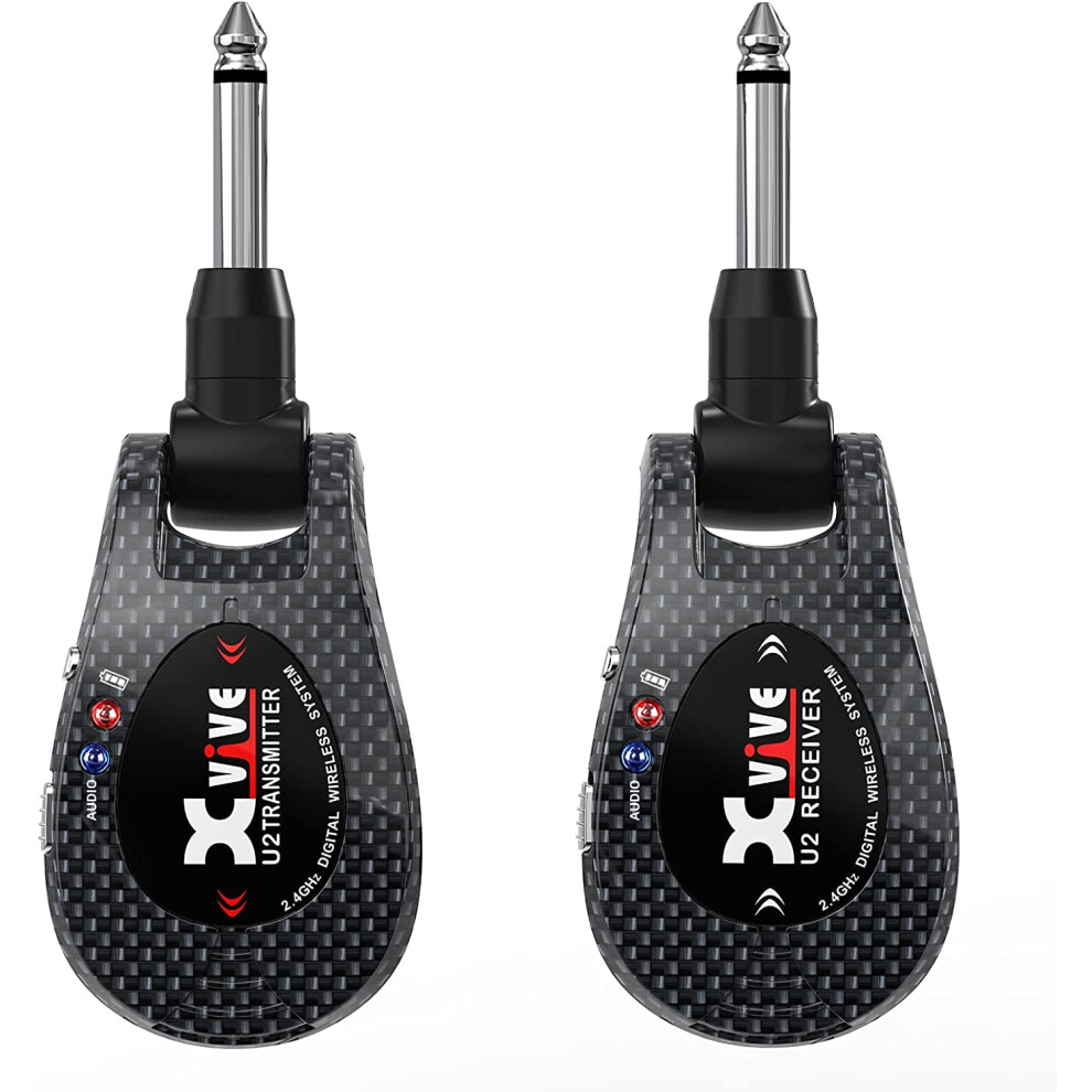 Xvive U2 Guitar Wireless System 2.4GHz Wireless Guitar Transmitter and Receiver for Active Pickup Guitar,Amp,Bass,Volin (Carbon)