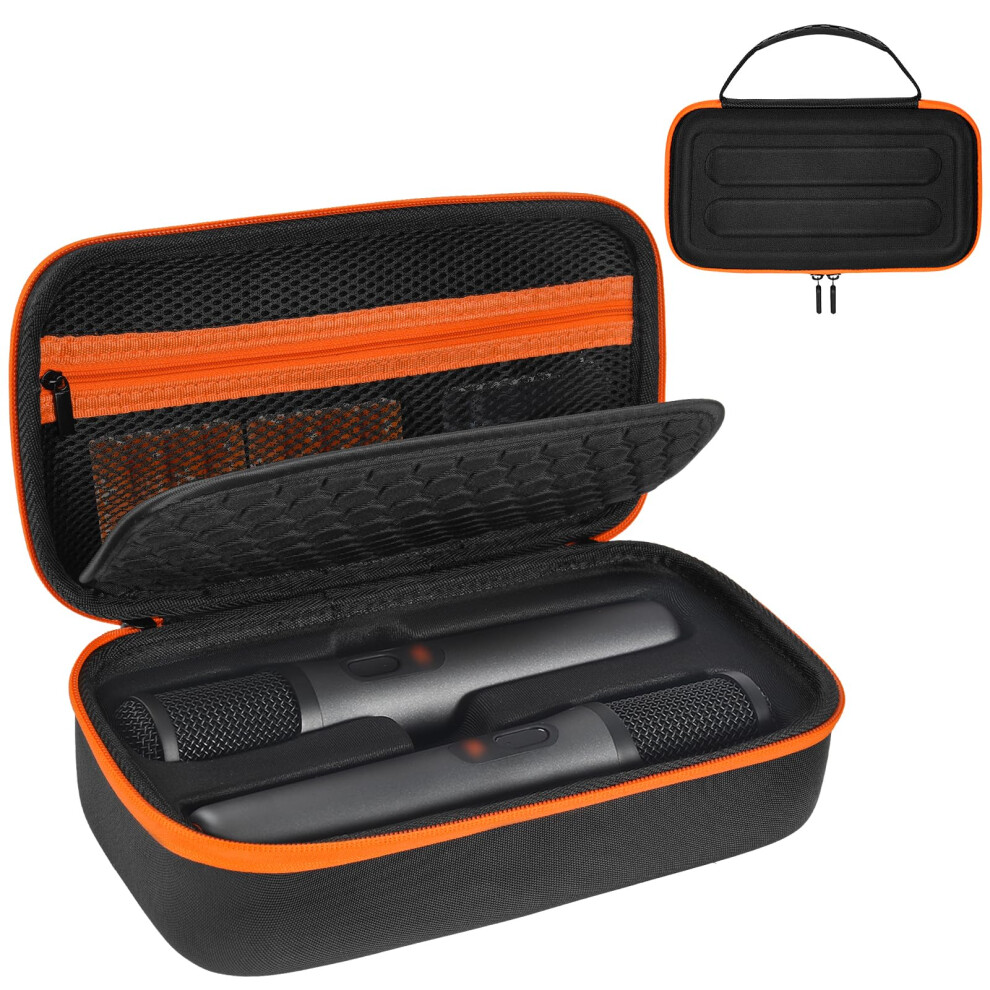 Wireless Microphone Case Compatible with JBL PartyBox Wireless Mic - 2X Digital Wireless Microphones,Protable Mic Travel Bag Storage Box for Receiver