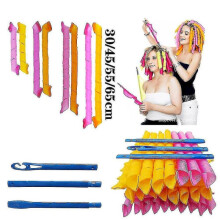 (45CM, 20PCS) Hair Curlers Spiral Heatless Hair Curlers Rollers Diy Magic Hair Curlers With Styling Hook For Home Use