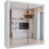 (White, 90cm) Double Mirror Sliding Door Wardrobe with Shelves 5