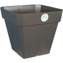 Pot de fleurs carré - RIVIERA - Soleilla en plastique - 49 x 49 x H 45 cm - 65 L - Gris pailleté