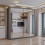 (Grey, 90cm) Double Mirror Sliding Door Wardrobe with Shelves 1