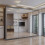 (Grey, 250cm) Double Mirror Sliding Door Wardrobe with Shelves 1