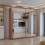 (Walnut, 90cm) Double Mirror Sliding Door Wardrobe with Shelves 1