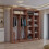 (Walnut, 203cm) Double Mirror Sliding Door Wardrobe with Shelves 3