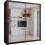(Wenge, 203cm) Double Mirror Sliding Door Wardrobe with Shelves 2