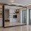 (Black, 250cm) Double Mirror Sliding Door Wardrobe with Shelves 1