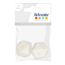 2 pérolas de silicone hexagonais - 17 mm - branco