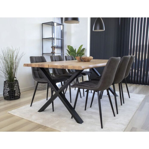 2 gray microfiber dining chairs with black legs 1