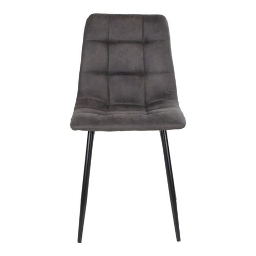2 gray microfiber dining chairs with black legs 2