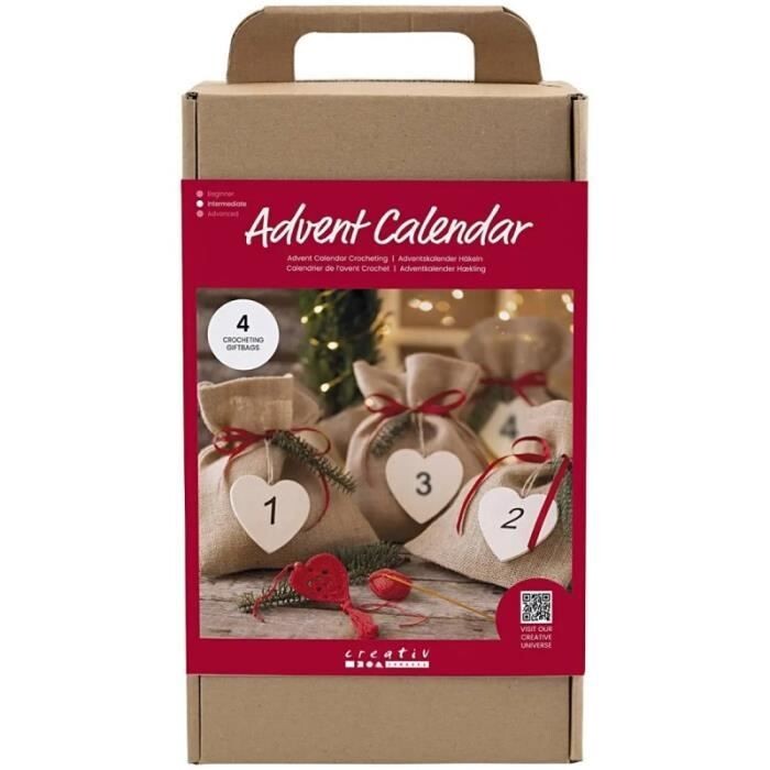 Kit Calendrier De L'Avent Au Crochet, Ensemble De Noël 24 Jours Avec Poupées - Calendrier De L'Avent De Noël | Pour Débutants Activités Familiales Projets Scolaires Décorations