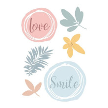 Transfere têxtil termocolante A5 Slow Life - Amor &amp; Sorriso