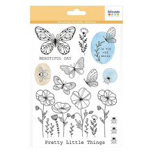 Transfer textil termoadhesivo A5 - flores y mariposas