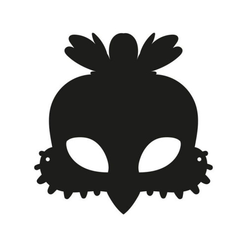 3 flache Scratch-Masken aus Karton Vögel - Schwarz 2