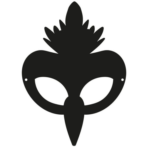 3 flache Scratch-Masken aus Karton Vögel - Schwarz 1