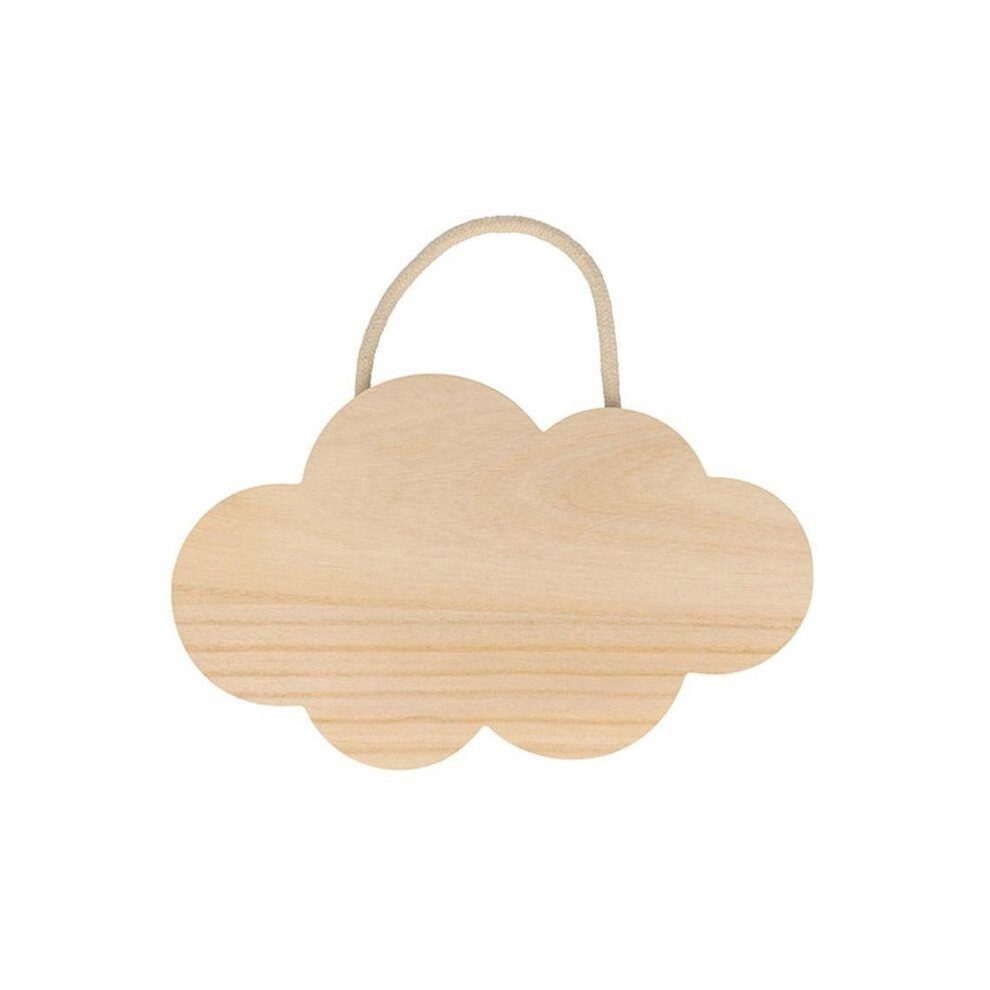 4 Wooden Clouds To Hang 25 X 15 Cm Artemio