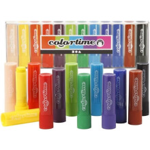 Maxi crayons à la cire - Colortime - 12 pcs - Doux et lisses - Très pigmentés - Étui pratique