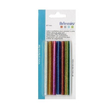 6 recargas de pistola de cola 7 mm - glitter