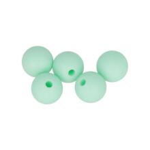 5 pérolas de silicone redondas - 10 mm - verde água