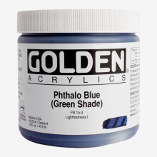 Dourado: Tinta Acrílica de Corpo Pesado: 473ml: Tonalidade Azul Ftalo Verde