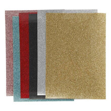 Folhas térmicas adesivas - Acessório de moda - 14,8 x 21 cm - Com glitter - 6 pcs - Fácil de usar
