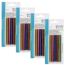 24 recargas de pistola de cola 7 mm - glitter