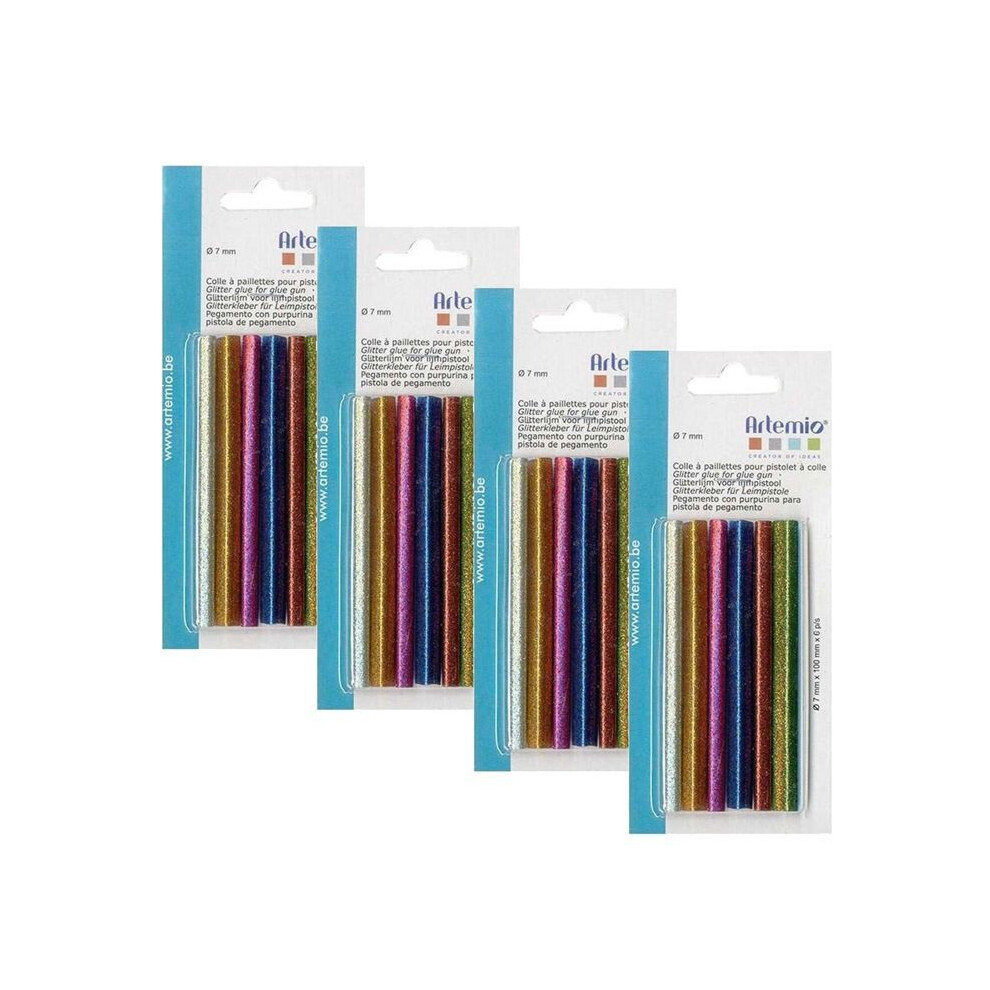24 Glue Gun Refills 7 Mm - Glitter 3700943798251