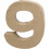 Decorative object - Creative - Number 9 - Paper mache - 20.5 cm - Brown 1
