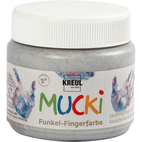 Fingerfarbe Mucki - 150 ml Silber Metallic