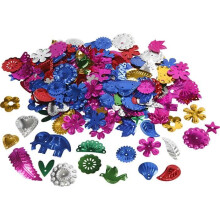Mezcla de pequeñas brillos de colores vivos - diferentes formas. ref 52251