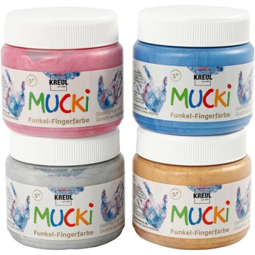 Fingerfarben - 20 - Sortiment - 150 ml - 4 Stück - Wasserbasiert