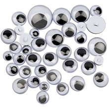 Olhos para costurar - 24 pcs - 8 a 20 mm - Plástico - Fundo plano