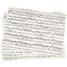 Papel kraft impresso - Paper Concept - A4 21x30 cm - Notas musicais - 10 folhas - 100 gr
