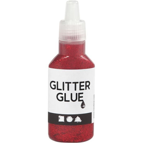 Glitterkleber - Einzelstück - Rot - 25 ml - Präzisionsapplikator