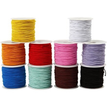 Lote de rollos de cordón elástico - No especificado - 1 mm x 25 m - 10 colores surtidos - 10 pcs