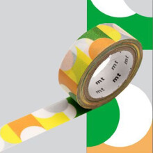 Fita adesiva semicírculo - Prata, verde, amarelo - 1,5 cm x 7 m