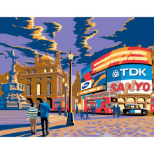 Pintura por números - Londres Piccadilly - 30 x 40 cm - Acrílico - Multicolor - Adulto