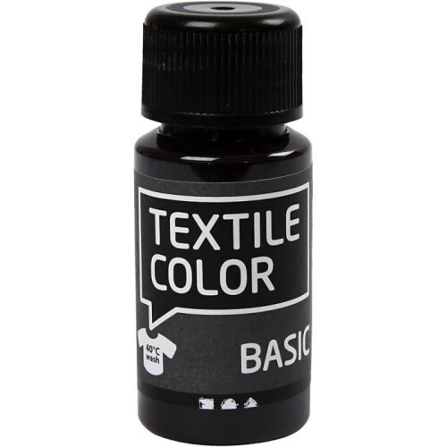 Tinta para têxtil - Alta qualidade - Preto - Acrílico - Interior - Ref 34209