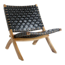 Perugia Leather Armchair, black.