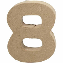 Decorative object - Number 8 - Paper mache - 20.5 cm - Brown color