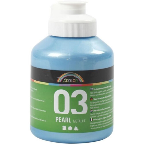 Acrylfarbe - A-Color - 500 ml - Metallic Perle - Hellblau - Unisex