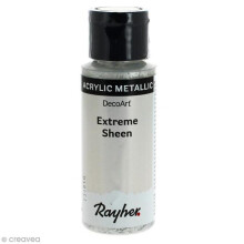 Peinture acrylique - Rayher - Extreme Sheen - 59 ml - Argenté Clair - Brillant
