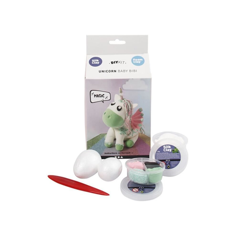 Green Kids Activity Kit - Silk Clay And Foam Clay Modeling - Unicorn