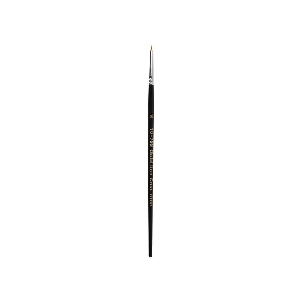 Excellent round brush with a short wooden handle and nylon bristles - suitable for most paints. ref 10799