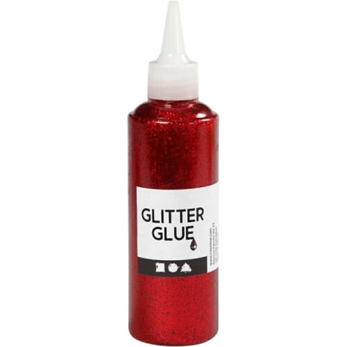 Glitzerkleber - Einzeln - Rot - 118 ml - Präzisionsspitze